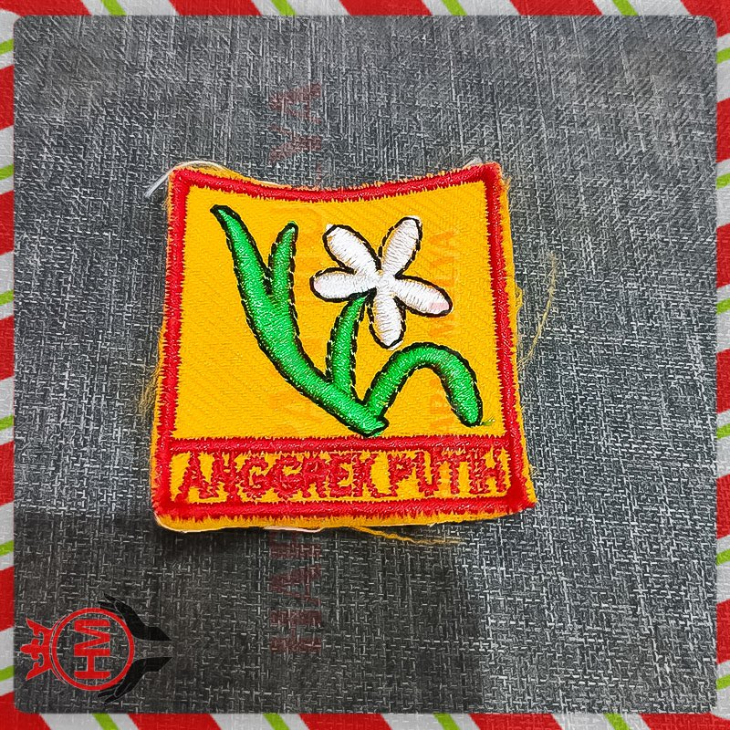 Tanda Regu Atribut Pramuka Bet Bordir  Bunga Anggrek Putih - HM