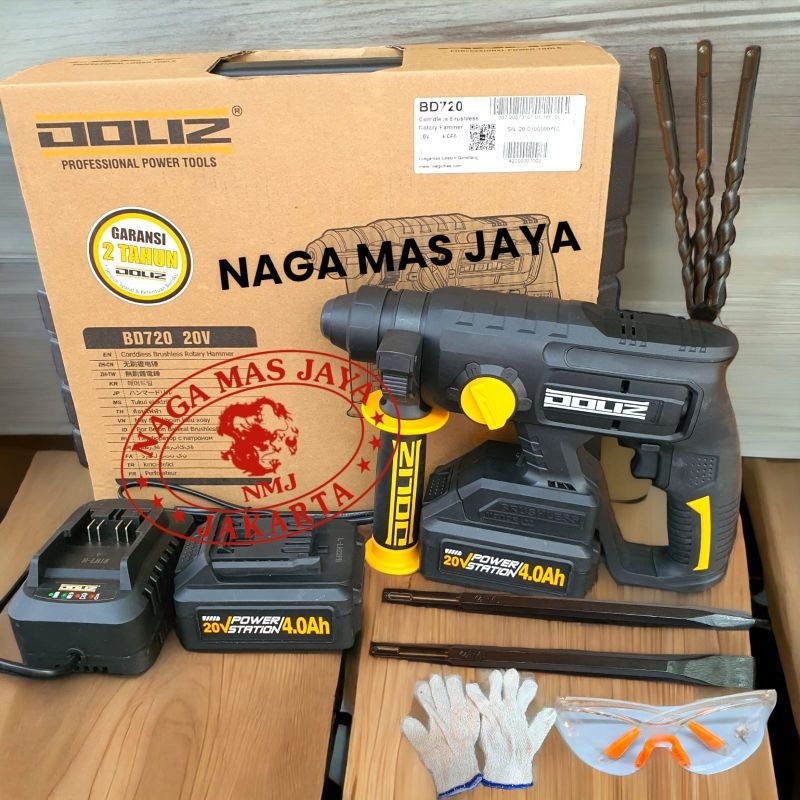 MESIN BOR BETON TEMBOK BOBOK CORDLESS DOLIZ BD 720 / MESIN BOR BETON CORDLESS DOLIZ BD 720 BD720