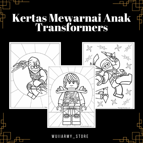 

KERTAS GAMBAR MEWARNAI TEMA NINJA GO KEREN / MEWARNAI GAMBAR A4 ANAK