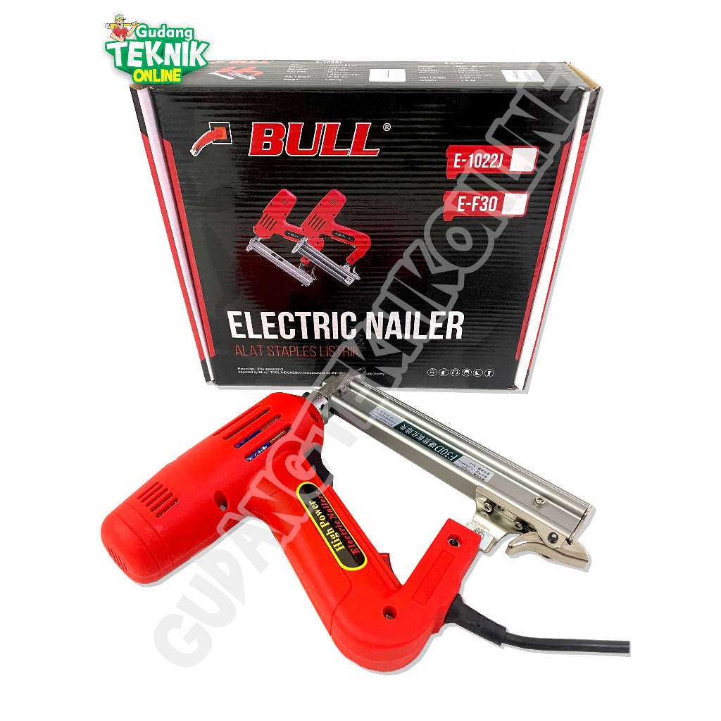 Yuni_Genz (Bull E-F30 Listrik) Mesin Staples Paku Tembak Listrik Bull F30 / Elektric Nailer Gun Bull