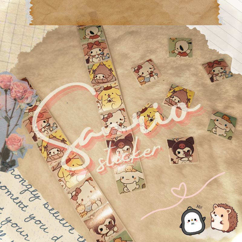 

(1PCS) STICKER SANRIO LUCU KARAKTER CINNAMOROLL, POM POM PURIN, KUROMI, HELLO KITTY, MY MELODY