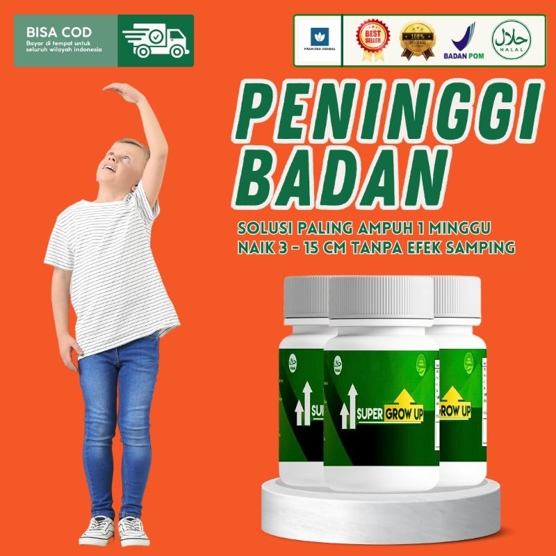 SUPER GROW UP Tinggi Badan - Peninggi Badan TerBAGUS - Susu Tambah Tinggi Badan - Penambah Tinggi Ba