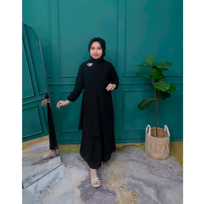 MALAYA DRESS | GAMIS MALAYSIA | GAMIS ANAK WARNA HITAM MALAYSIA | BAHAN CERUTY BABYDOLL FULL FURING