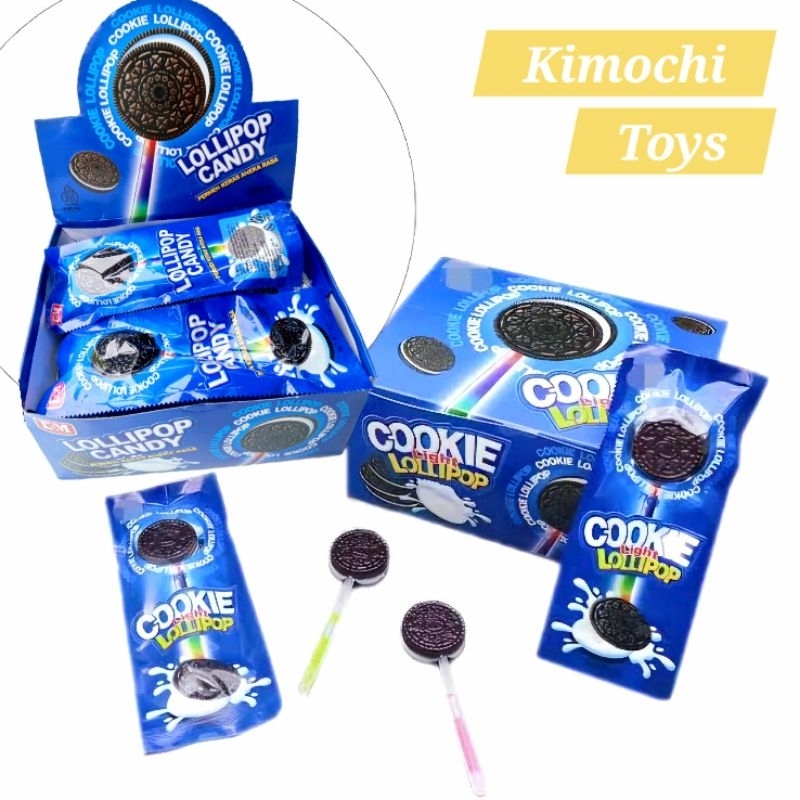 Permen DSM Oreo Lollipop Cookie Light Candy Box Isi 30 Lolipop Kukis