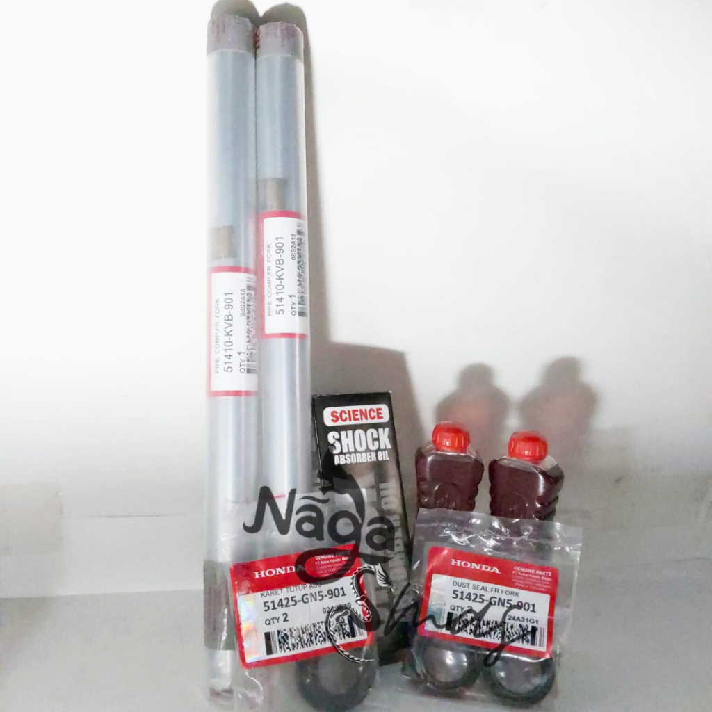 Paket As Shock Depan Vario Beat Karbu KVB Vario 110 Techno Scoopy Spacy+seal shock+karet abu+oil oli