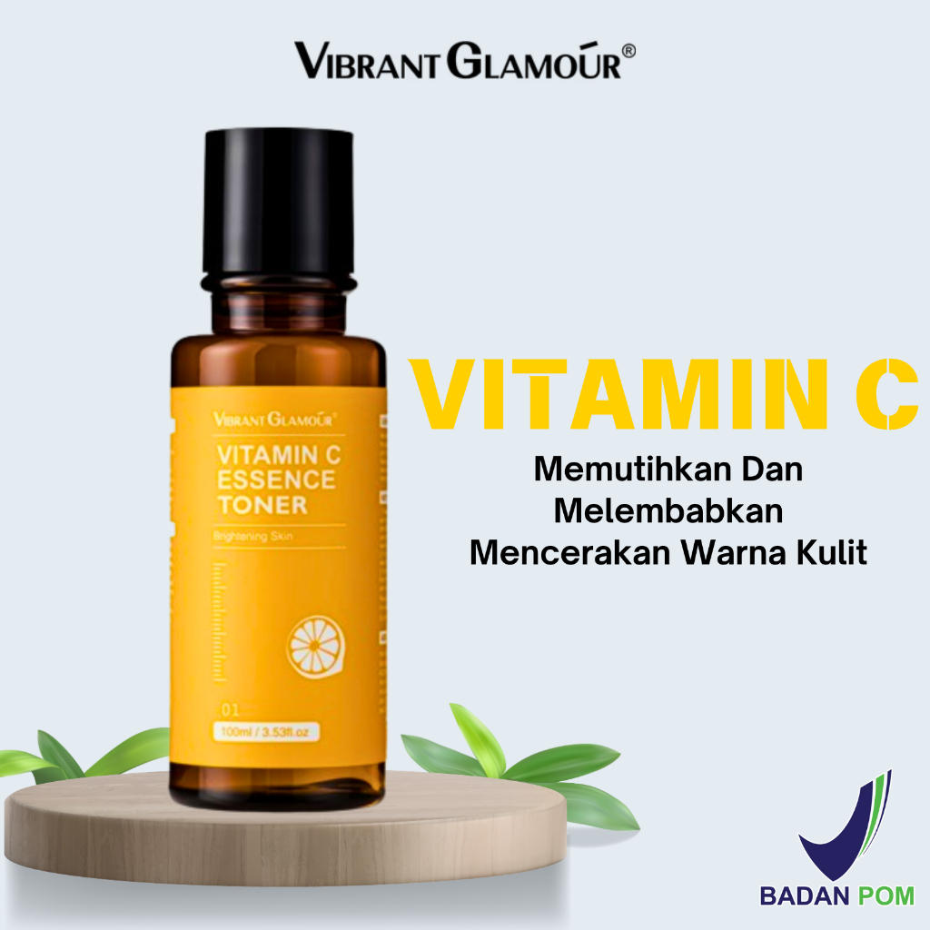 VIBRANT GLAMOUR Vitamin C Toner 100ml Memutihkan Melembabkan Mencerahkan Kulit Fading Dark Spots