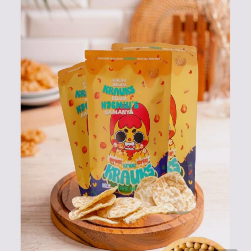 

Camilan Keripik Tempe Sagu Oven Bulat 50 Gram KRAUKS SNACK