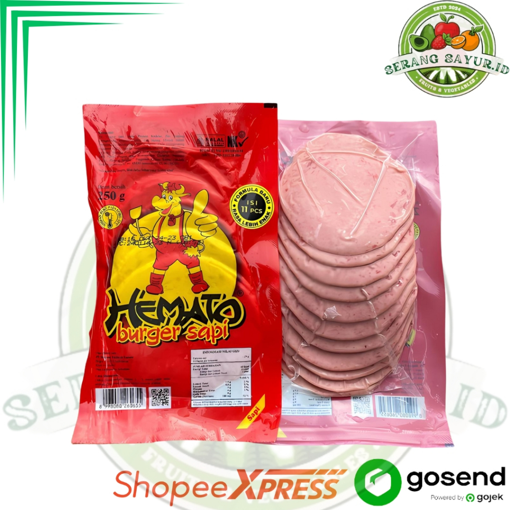 

HEMATO BEEF BURGER 250 GR ISI 10