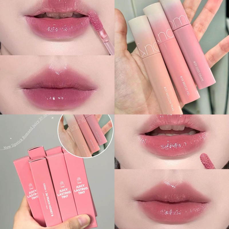 [READY NEW COLORS] Romand Juicy Lasting Tint BARE GRAPE NUCADAMIA POMELO SKIN PEELING ANGDOO