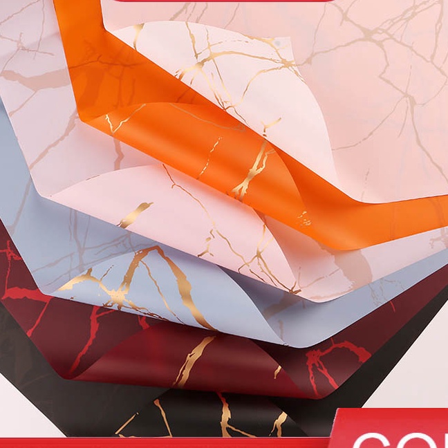

Hemat 2 LEMBAR Korean Cellophane Marble Wrapping Bunga Marble Motif Mewah W15