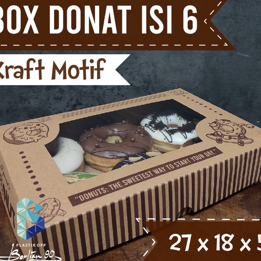 

murah Box Donat Isi 6 Motif Jendela uk 27x18x5 CM Jendela ISI 5 PCS Box Donat