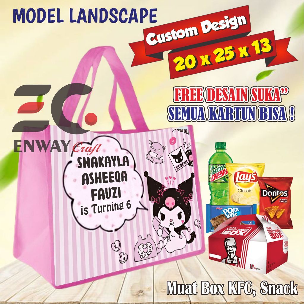 

Tas Ultah Landscape Murah Custom/ Tas Ulangtahun Landscape Murah Custom