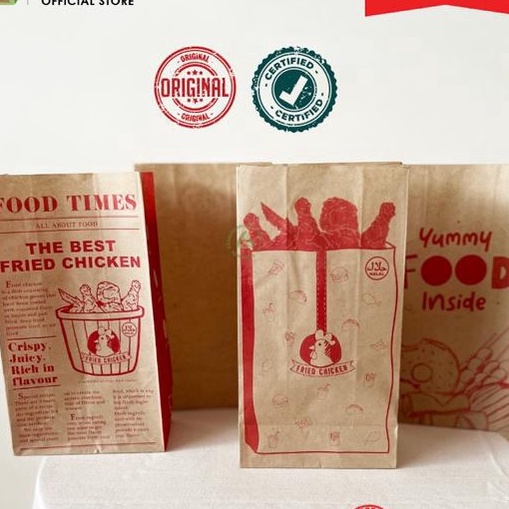

Tawaran Kantong Fried Chicken COKLAT 1PCS Kantong Kertas Roti Kemasan Fried Chicken WAJIB MEMBELI EXTRA PACKING