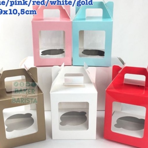 

Super Cupcake Box satuan 1pc Local Dus Cupcake satuan 1 pack isi 1pcs Kotak Kue 9x9x15cm