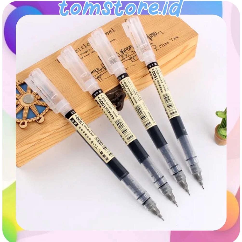 

TERBAIK TOMSTOREID 5mm Tip Lurus Cair Roller Ball Pen Kantor Tabung Jarum Penuh Siswa Ujian Gel PenaLe S83