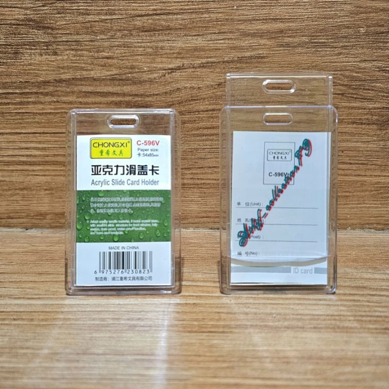 

Tempat Id Card Akrilik Sliding Bening 2 Sisi Id Card Sliding