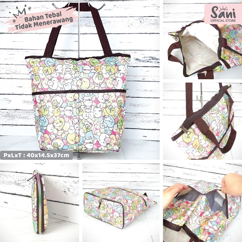 Tas Belanja Lipat / Tas Belanja Lipat Resleting / Tas Belanja Lipat Besar / Shopping Bag Lipat / Tas