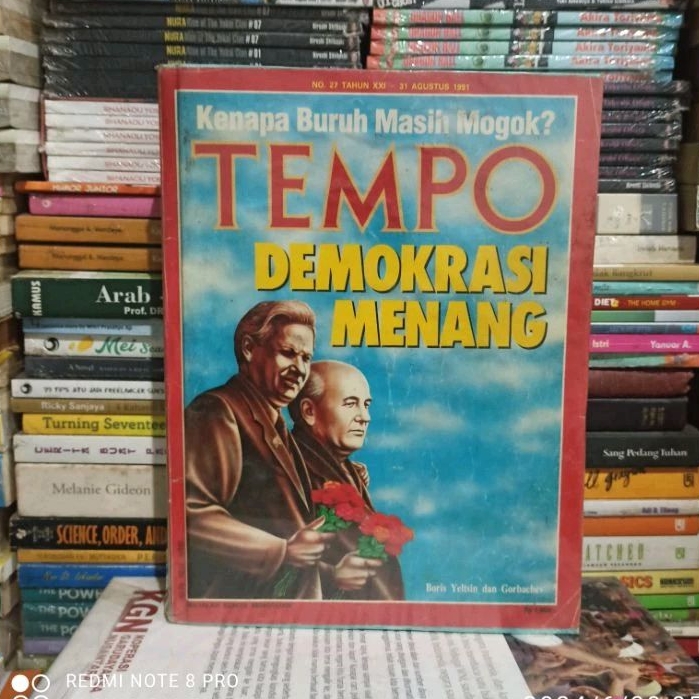 Majalah Original TEMPO DEMOKRASI MENANG NO 27 TAHUN XXI - 31 AGUSTUS 1991 Bundel Bekas