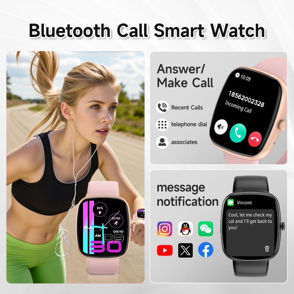 CUCI GUDANG SKMEI B510 Smartwatch 1.83inci Touchscreen Jam Tangan Pria IP67 Waterproof Smartwatch
