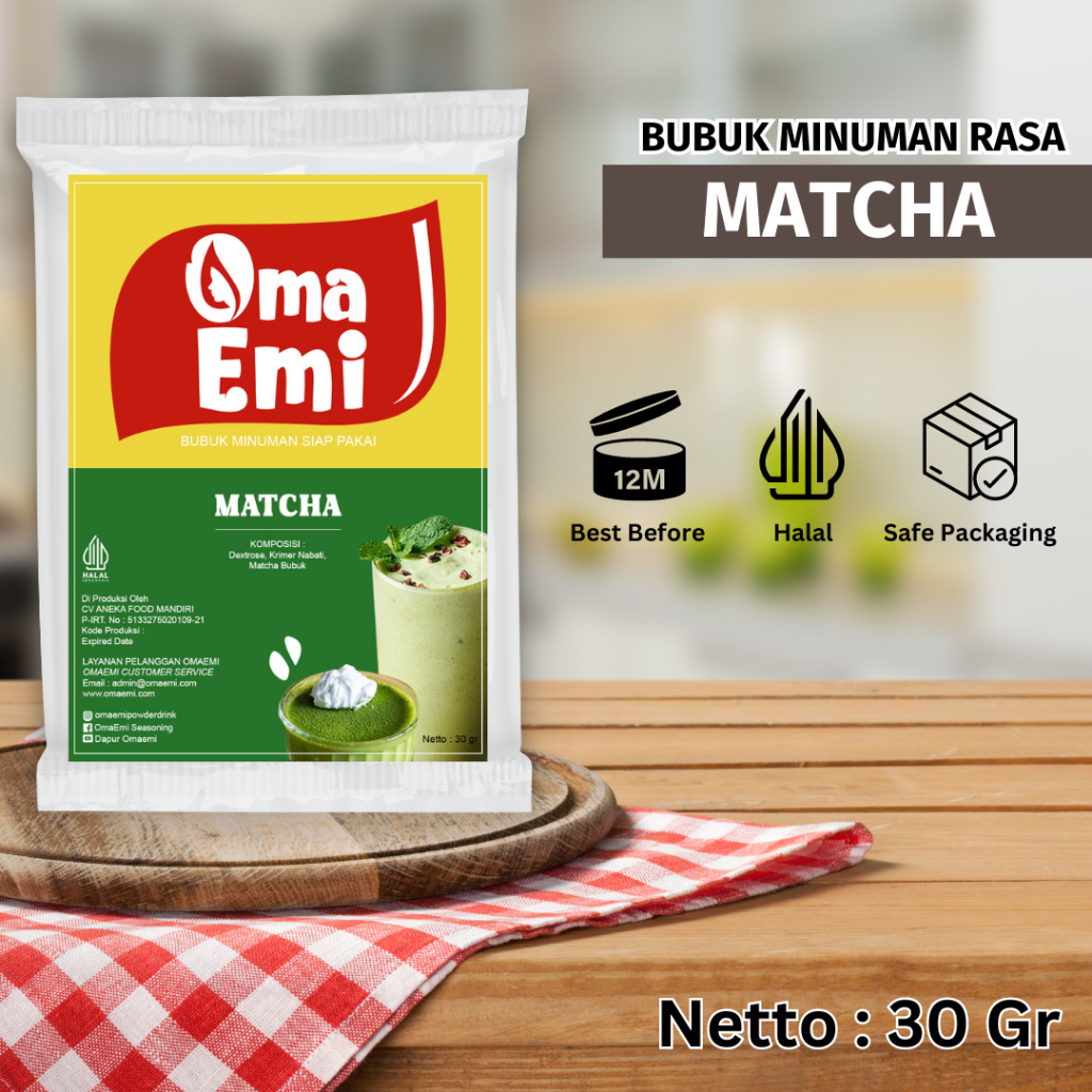 

BUBUK MINUMAN PREMIUM RASA MATCHA 30 GR | BPOM & HALAL