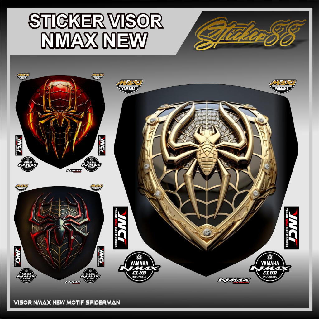 DECAL WINDSHIELD NEW NMAX 2021 SPIDERMAN / VISOR NMAX NEW / STICKER DECAL NMAX NEW 2021-2023