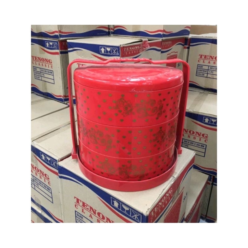 TENONG TRADISIONAL SUSUN 3 tenong classic susun 3 rantang plastik susun 3 rantang kue bolu susun 3