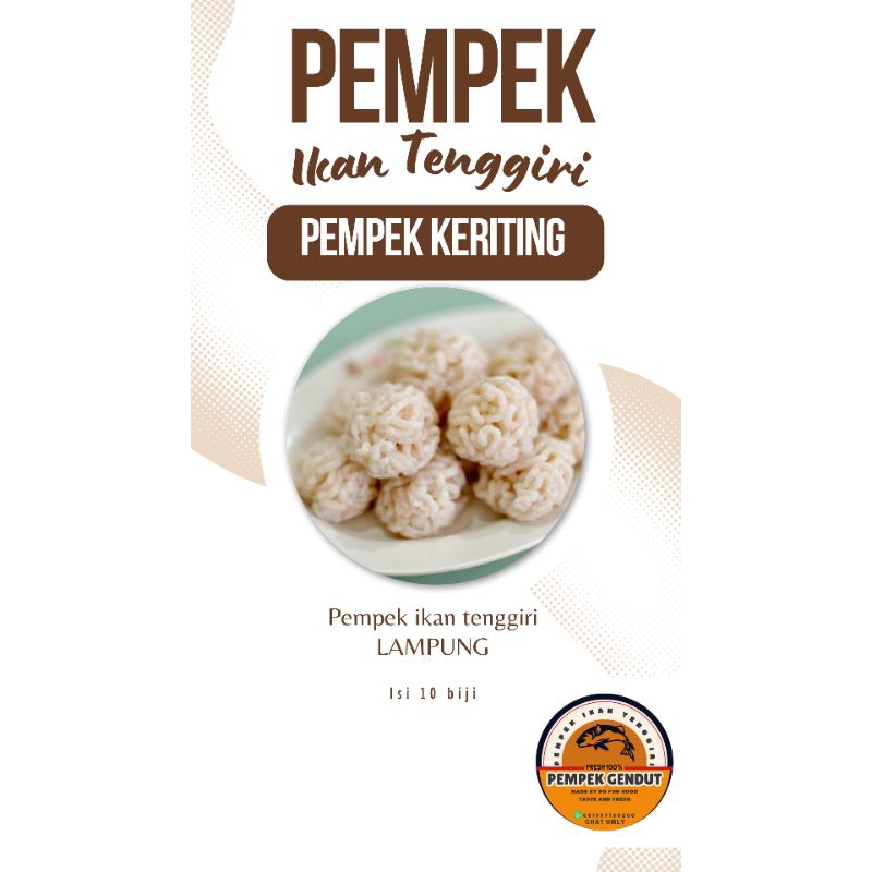 

PEMPEK IKAN TENGGIRI/PEMPEK KERITING/FROZEN/LAMPUNG
