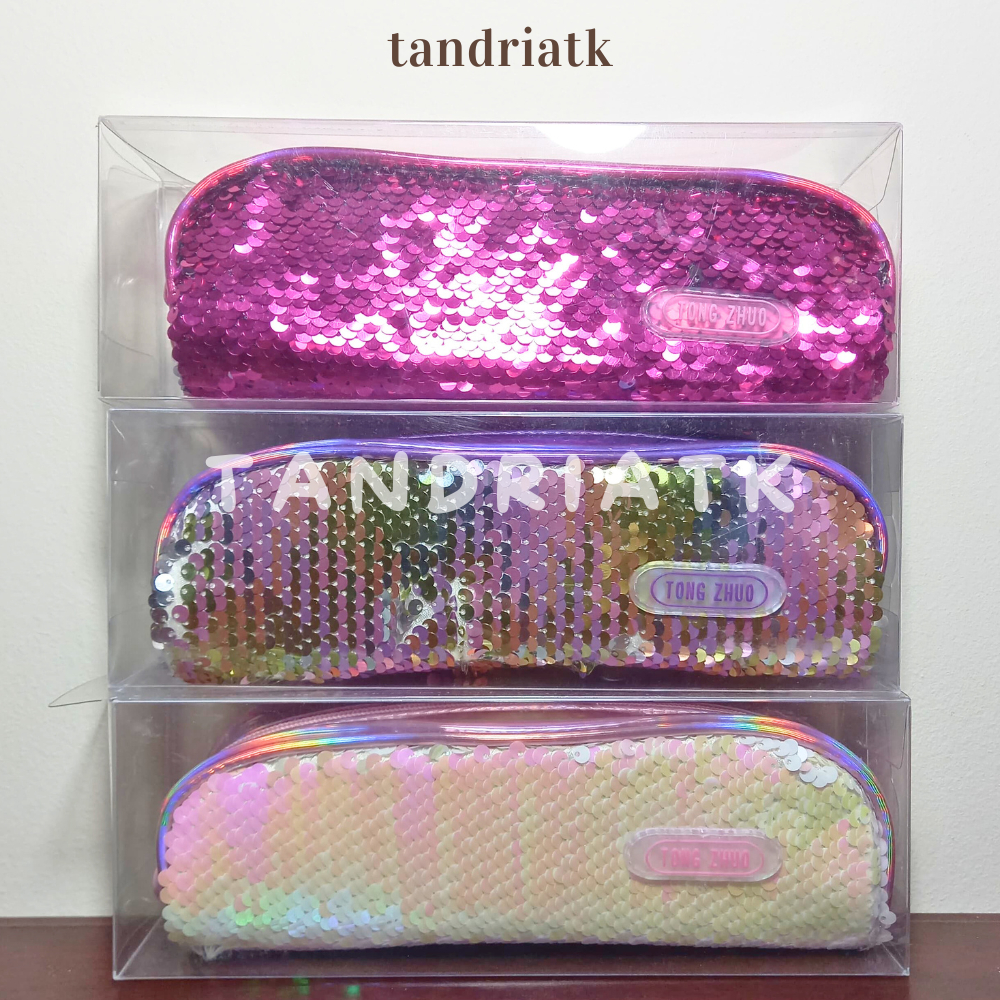 

Tempat Pensil Kotak Pensil Kain Manik Glitter Bisa Berubah Warna Hologram 6490