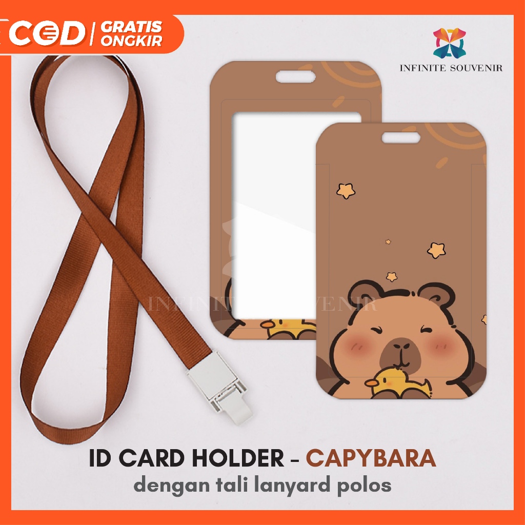 

(N008) NAME TAG CAPYBARA / ID CARD HOLDER KAPIBARA DENGAN TALI GANTUNGAN JEPIT LEBAR 1.5CM