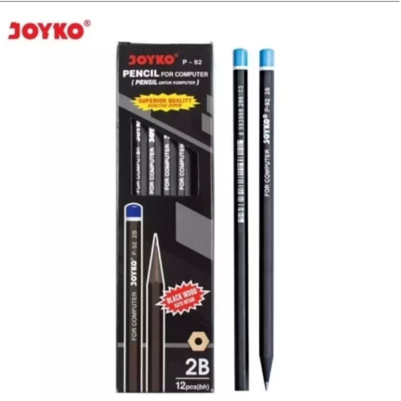 

(12pcs) Pensil 2B Joyko P-92/pensil 2B Joyko black wood/pensil 2B joyko batang hitam