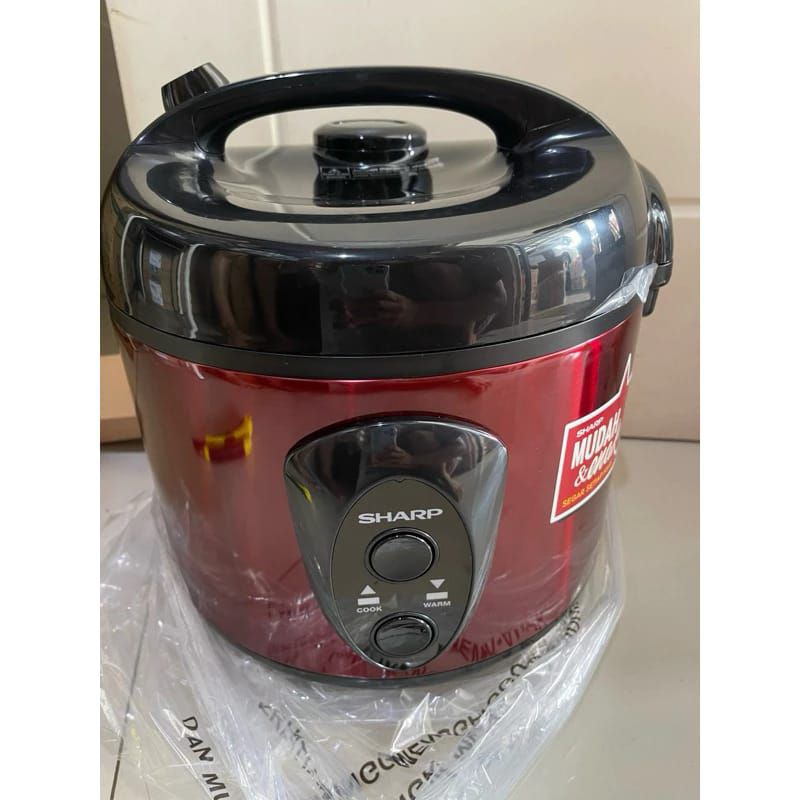 MAGIC COM RICE COOKER MEREK Sharp & Miyako KS-N18MG-SL Rice Cooker 1,8 Liter - WARNA MERAH/SILVER Pe