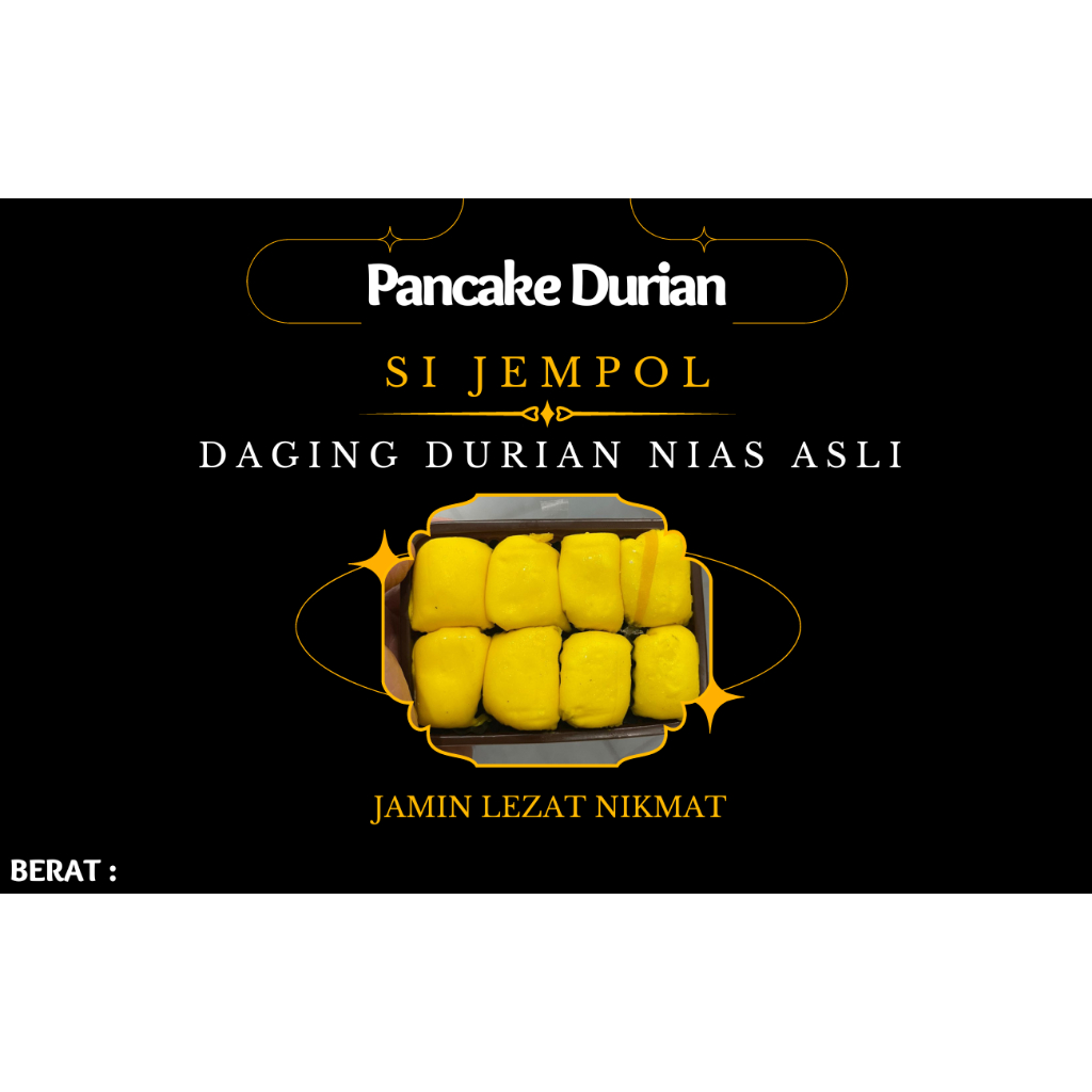 

Pancake Durian Premium isi 8 Frozen Asli DG NIAS oleh-oleh Medan