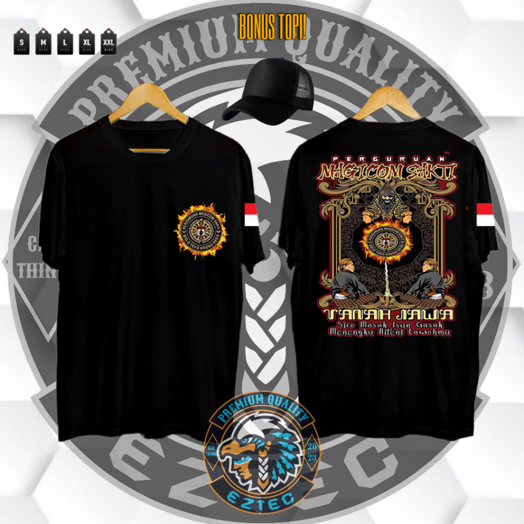 KAOS SABLON DESAIN PERGURUAN MAGICOM SAKTI TANAH JAWA DESAIN KEREN ~ BONUS TOPI DOUBLE D