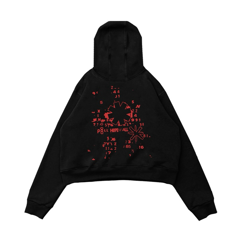 HOPEWALL Hoodie Boxy Fleece Cotton 330gsm Hitam