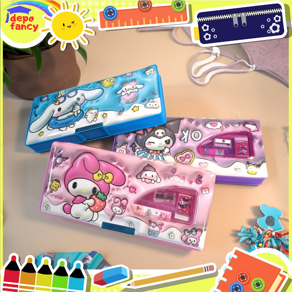 

Kotak Pensil Magnet 2 Sisi GP-65093 + ISI / Pencil Case / Tepak Pensil / Boks Pensil / Box Pen