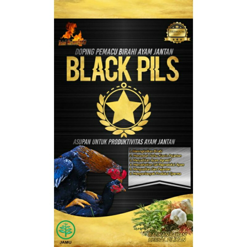 BLACK PILS doping ayam jantan pemacu birahi agresif kawin