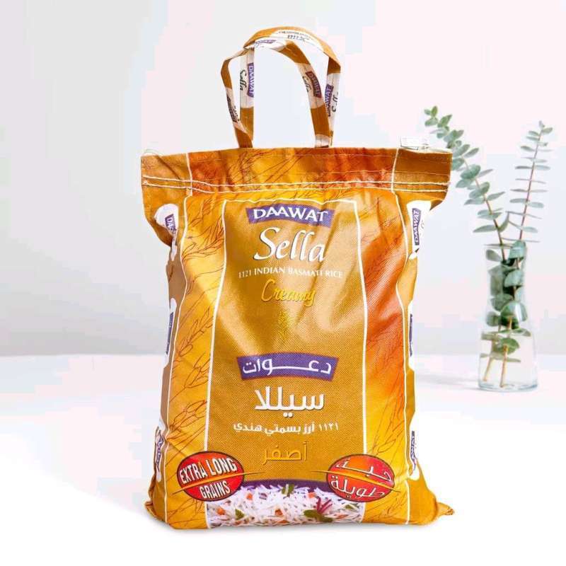 

Daawat Sella 1121 Indian Basmati Rice 5kg | Beras Basmati | Beras India | Indian Rice | Premium Creamy Sella Rice