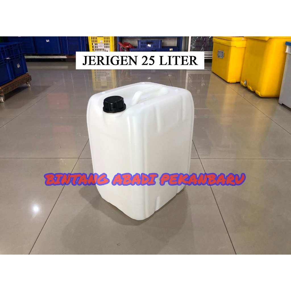 Jerigen 25 Liter Segel + Tutup Double Tebal / Derigen 25L Putih