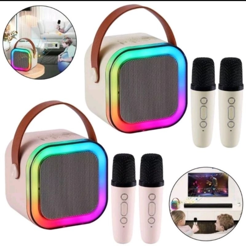 SPEAKER BLUETOOTH KARAOKE WITH MIC WIRELESS MUSIC BOX  PORTABLE SPEAKER AKTIF MINI MP3 PLAYER