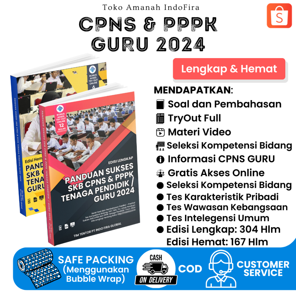Buku Terbaru PANDUAN SUKSES SKB CPNS & PPPK TENAGA PENDIDIK/GURU 2024 (Edisi Lengkap & Edisi Hemat)