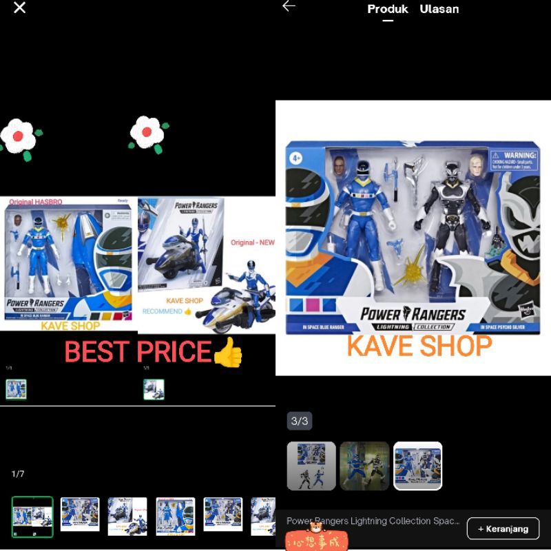 Power Rangers Lightning Blue Ranger Galaxy Glider / Vector Cycle / Blue Ranger vs Psycho Silver - Or