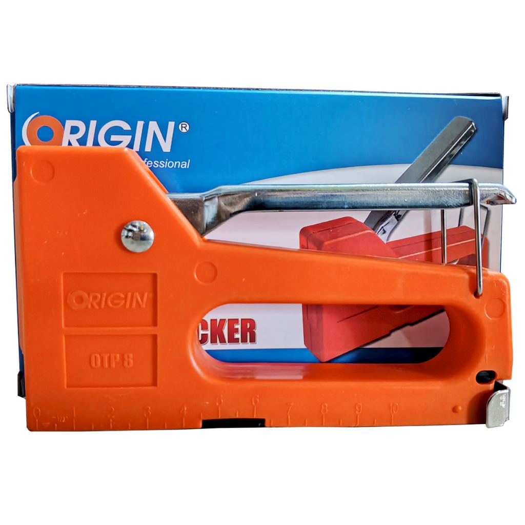 

ORIGIN Stapler OTP 8 PVC / Gun Tacker Origin OTP 8 Body PVC / ORIGIN Stapler OTP 8 PVC Bisa Untuk Dekor & Ganti Jok Motor