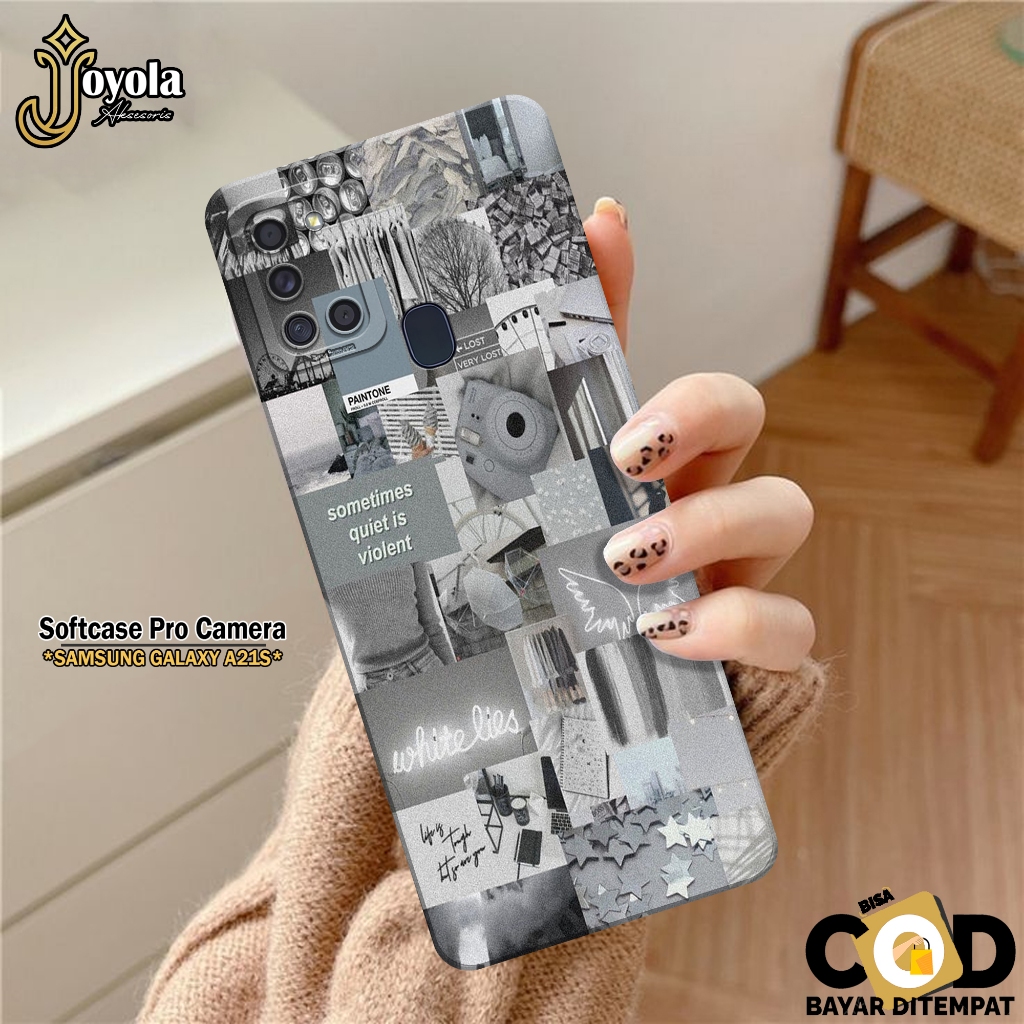 JOYOLA Case Samsung Galaxy A21S - Fahion Case Aesthetic - Softcase Samsung Galaxy A21S - Pro Camera 