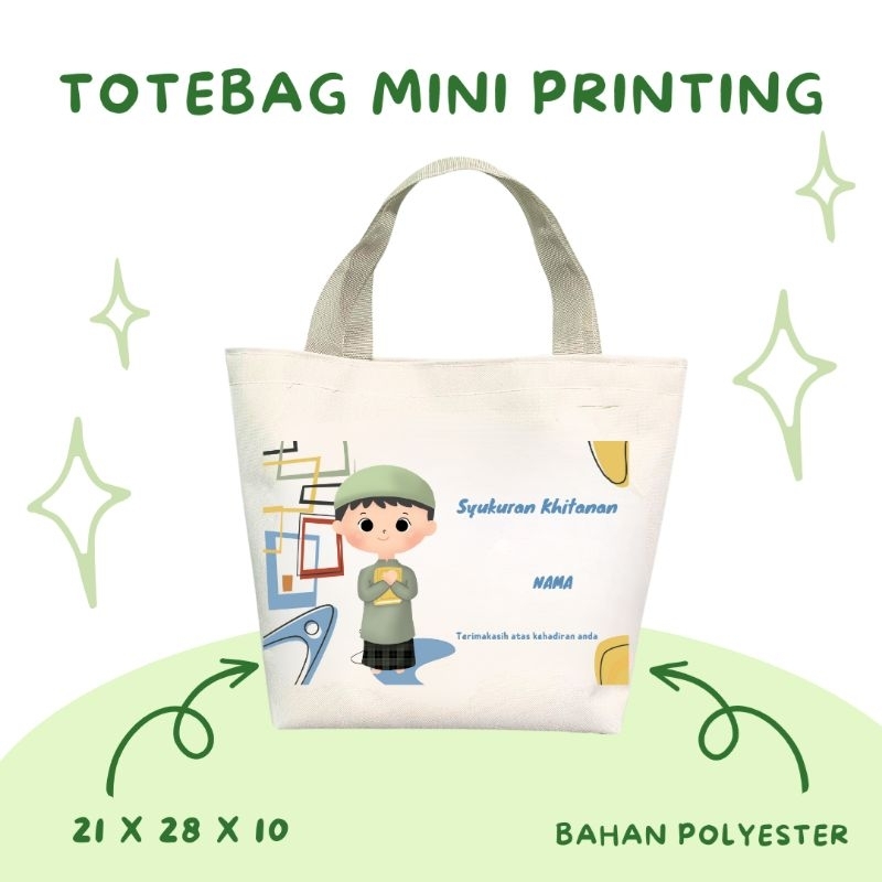 SOUVENIR TOTEBAG MINI PRINTING / TOTEBAG CUSTOM KHITANAN / TAS PRINTING / TAS HAMPERS / HAMPERS KHIT