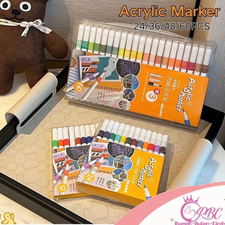 

KODE U9V5 Penjual Lokal2436486PCS Acrylic Marker DIY Pena Warna Lukisan Spidol Keramik Pena Berbasis Air Spidol Akrilik