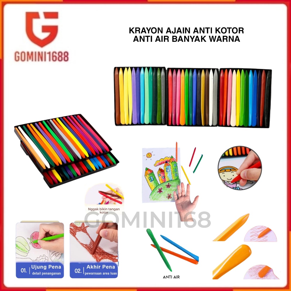 

Krayon Plastik Anak Set Non Toxic Triangular Crayon Anti Kotor Tangan dan Air Crayon Mewarnai Sekolah Warna Warni Ujung Segitiga Anti Patah Isi 12 24 36 pc KODE H9H7
