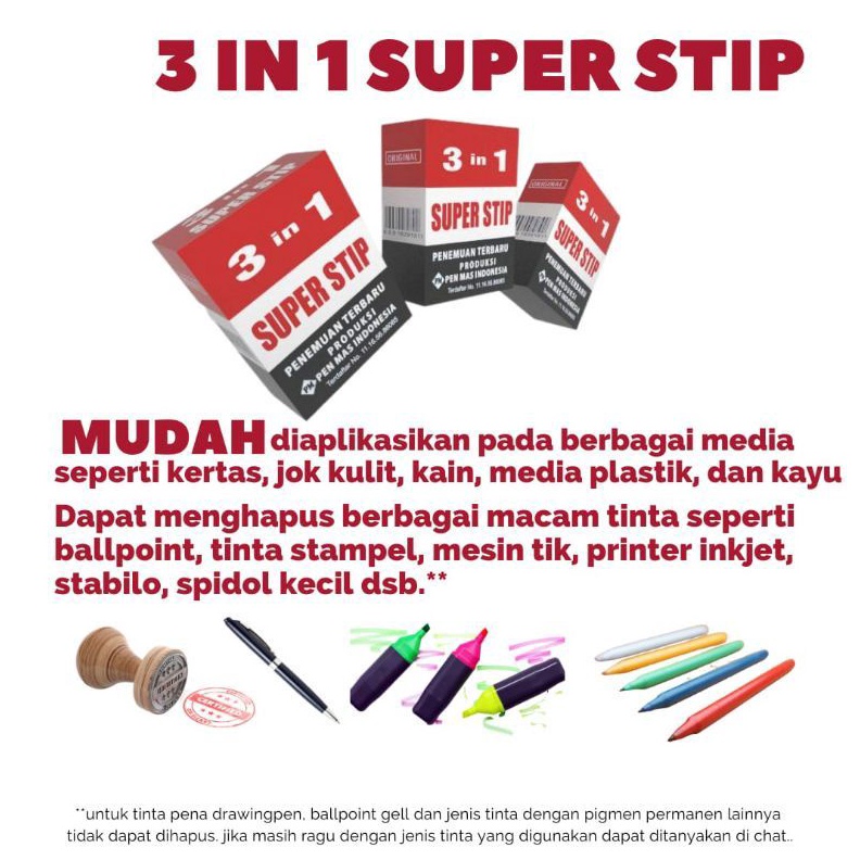 

SUPERSTIP penghapus tinta tanpa bekas KODE P3H7