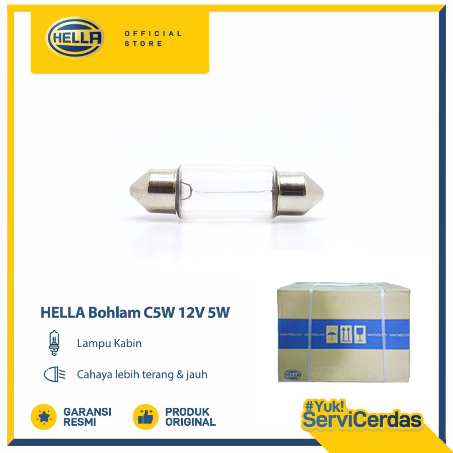 Lampu Plafon Mobil HELLA 12V 5W 8.5 (DUS) - Lampu Kabin Mobil