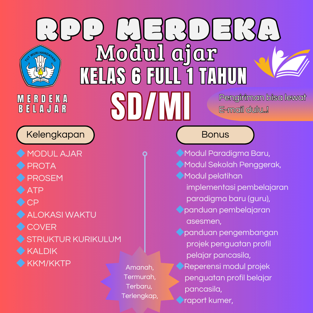 

RPP-Modul Ajar KELAS 6 SD/MI KURIKULUM MERDEKA LENGKAP