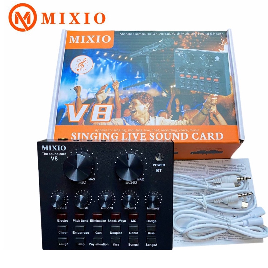MIXIO Sound Card V8 Mixer External Soundcard V8 USB Audio Live s T6A7